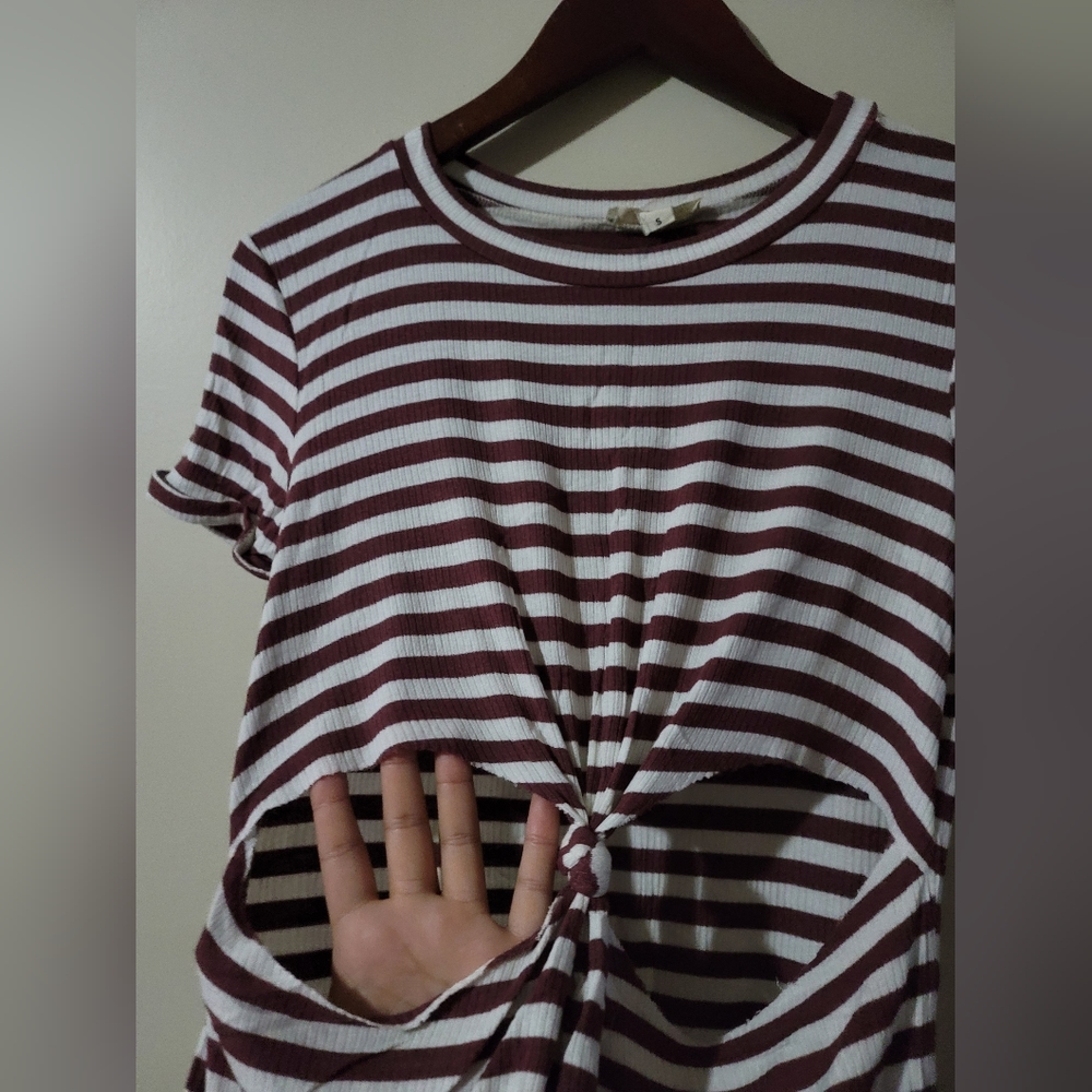 Striped Rib Cut Dress - Picture 2 of 3